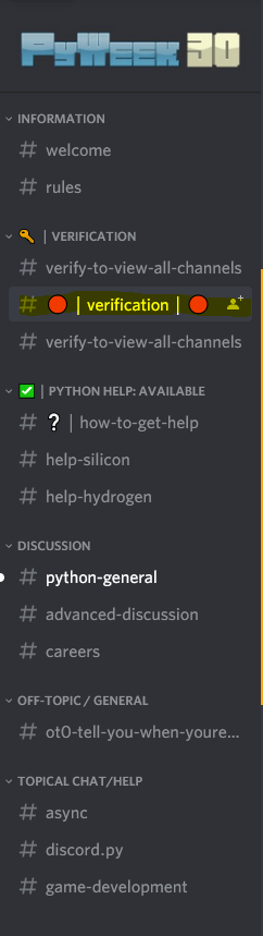Python discord verification